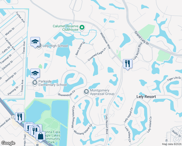 map of restaurants, bars, coffee shops, grocery stores, and more near 6741 Bent Grass Drive in Naples