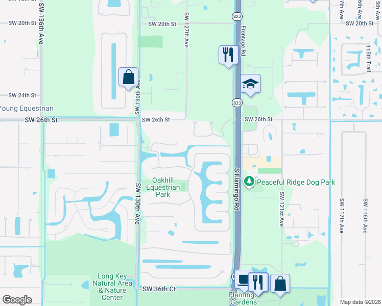 map of restaurants, bars, coffee shops, grocery stores, and more near 2753 West Stonebrook Circle in Davie