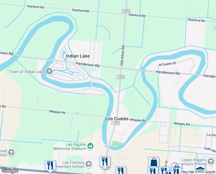 map of restaurants, bars, coffee shops, grocery stores, and more near 37 Resaca Del Sol Dr S in Los Fresnos