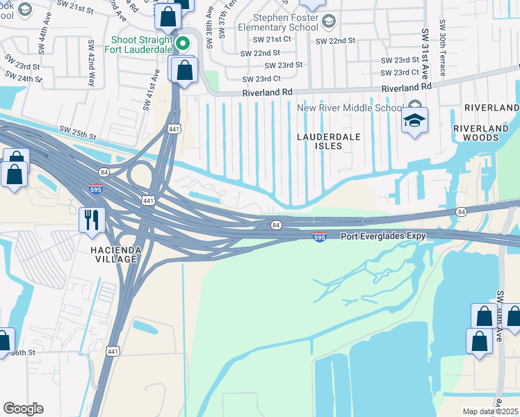 map of restaurants, bars, coffee shops, grocery stores, and more near 3711 West State Road 84 in Davie