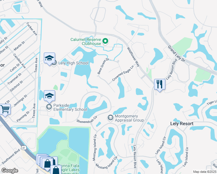 map of restaurants, bars, coffee shops, grocery stores, and more near 6714 Crowned Eagle Lane in Naples