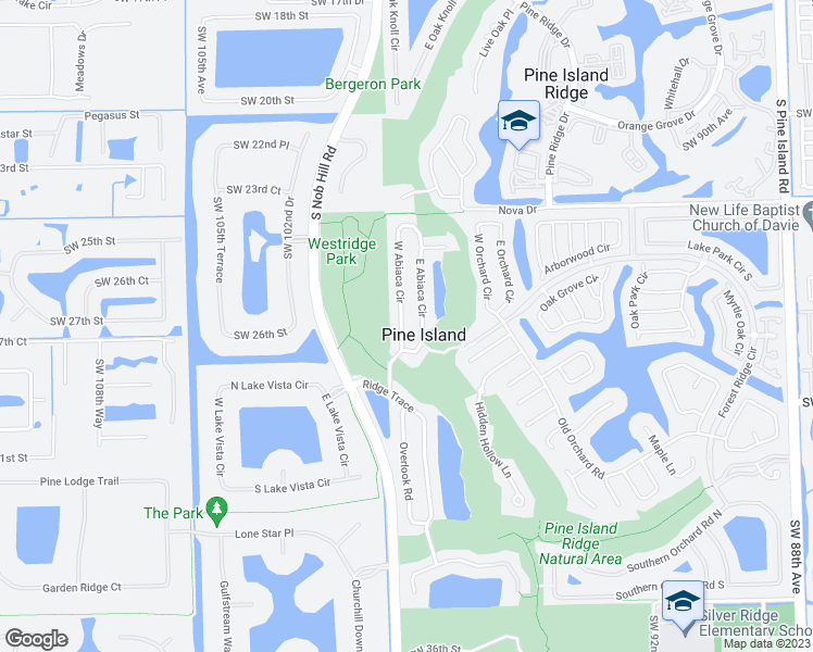 map of restaurants, bars, coffee shops, grocery stores, and more near 2942 West Abiaca Circle in Davie