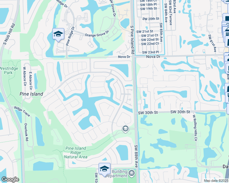 map of restaurants, bars, coffee shops, grocery stores, and more near 2946 Myrtle Oak Circle in Davie