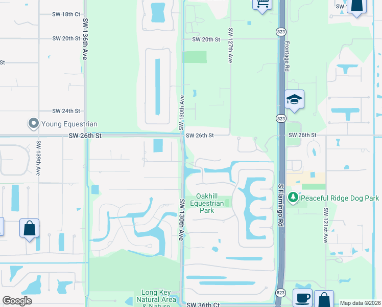 map of restaurants, bars, coffee shops, grocery stores, and more near 12981 Kapok Lane in Davie