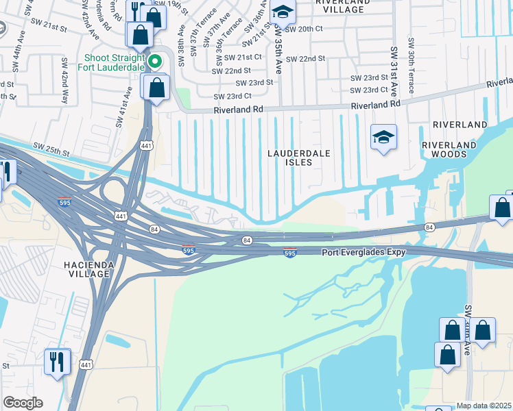 map of restaurants, bars, coffee shops, grocery stores, and more near 2666 Marathon Lane in Fort Lauderdale