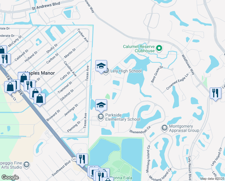 map of restaurants, bars, coffee shops, grocery stores, and more near 6062 Divot Court in Naples
