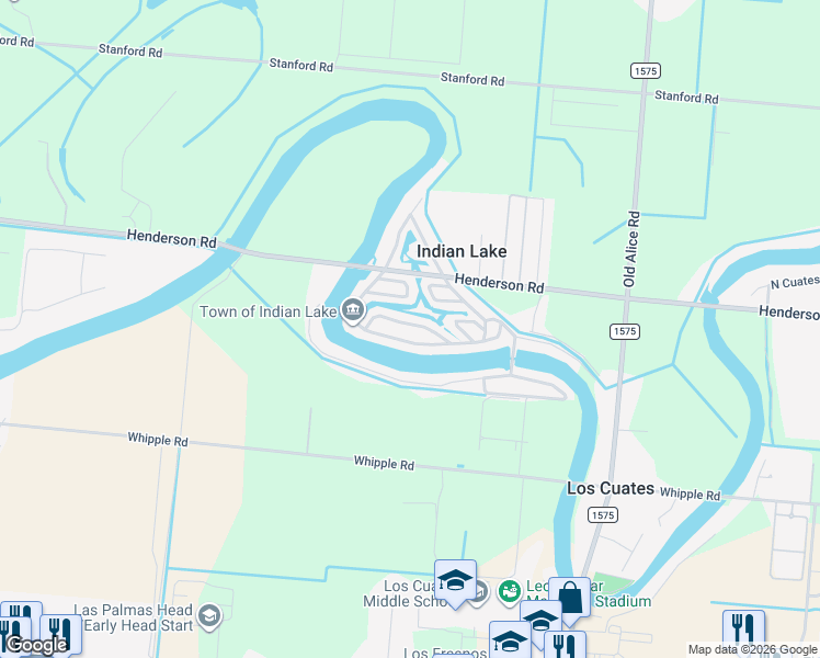 map of restaurants, bars, coffee shops, grocery stores, and more near 46 Lakeside Dr S in Indian Lake