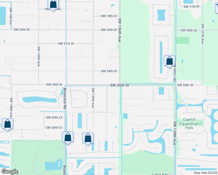 map of restaurants, bars, coffee shops, grocery stores, and more near 13801 Southwest 26th Street in Davie