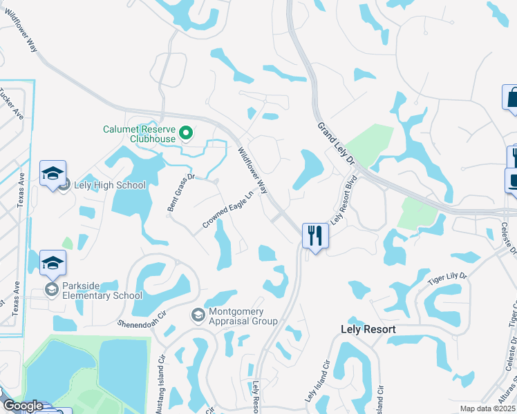map of restaurants, bars, coffee shops, grocery stores, and more near 6809 Ascot Drive in Naples