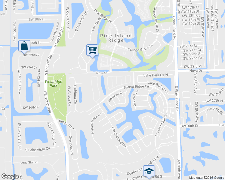 map of restaurants, bars, coffee shops, grocery stores, and more near 9358 Arborwood Circle in Davie