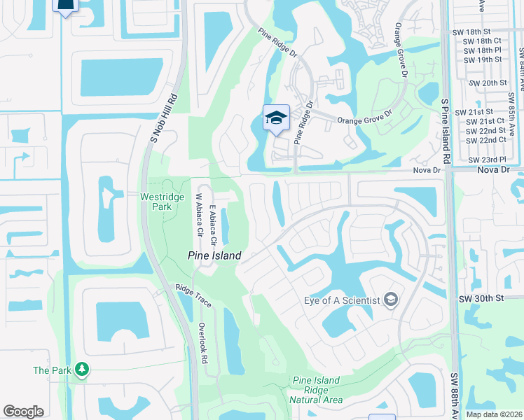 map of restaurants, bars, coffee shops, grocery stores, and more near 2761 East Orchard Circle in Davie