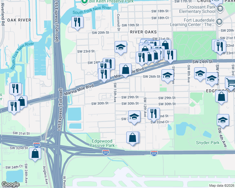 map of restaurants, bars, coffee shops, grocery stores, and more near in Fort Lauderdale