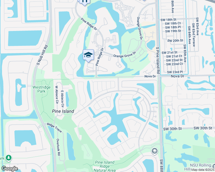 map of restaurants, bars, coffee shops, grocery stores, and more near 2640 Millwood Court in Davie