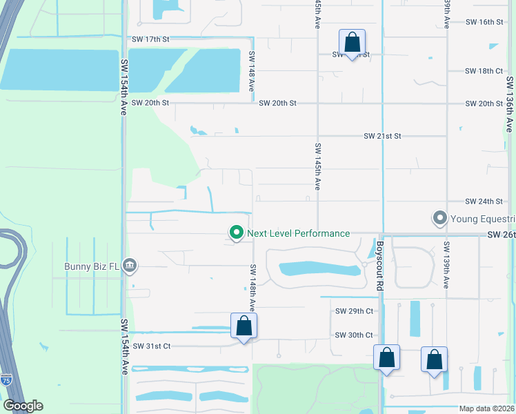 map of restaurants, bars, coffee shops, grocery stores, and more near 14790 Southwest 24th Street in Davie