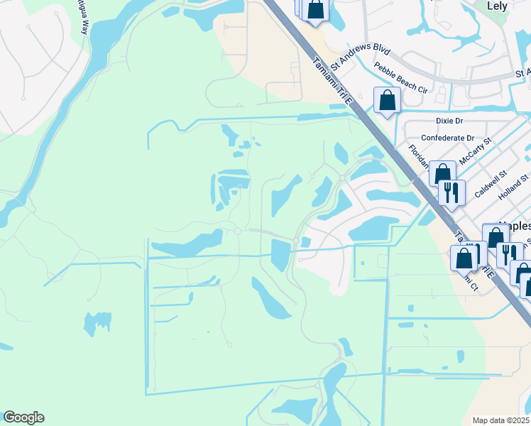 map of restaurants, bars, coffee shops, grocery stores, and more near 9434 Piacere Way in Naples