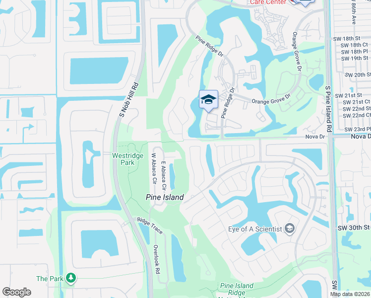 map of restaurants, bars, coffee shops, grocery stores, and more near 2623 West Orchard Circle in Davie