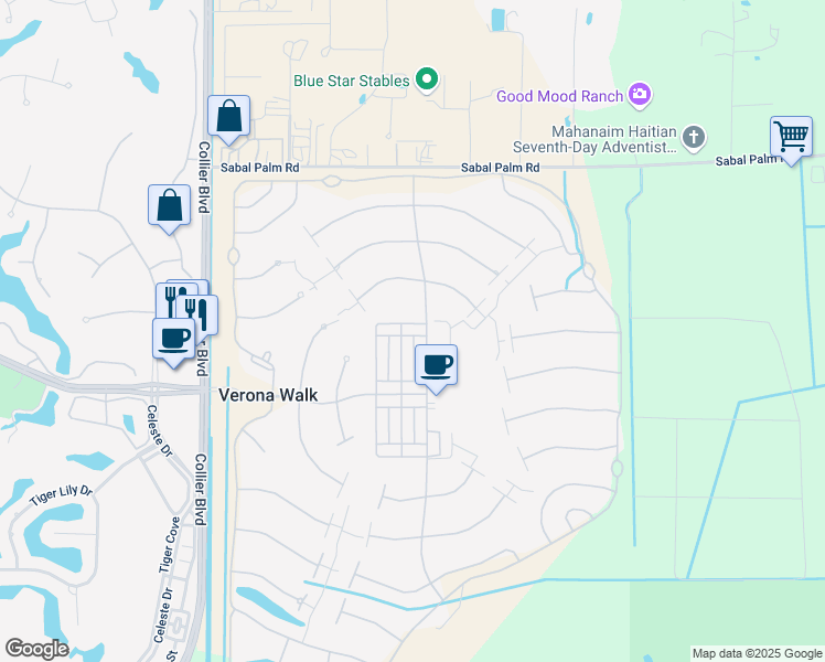 map of restaurants, bars, coffee shops, grocery stores, and more near 8052 Josefa Way in Naples