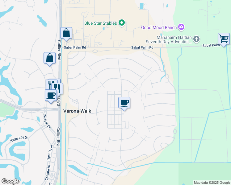 map of restaurants, bars, coffee shops, grocery stores, and more near 8052 Josefa Way in Naples