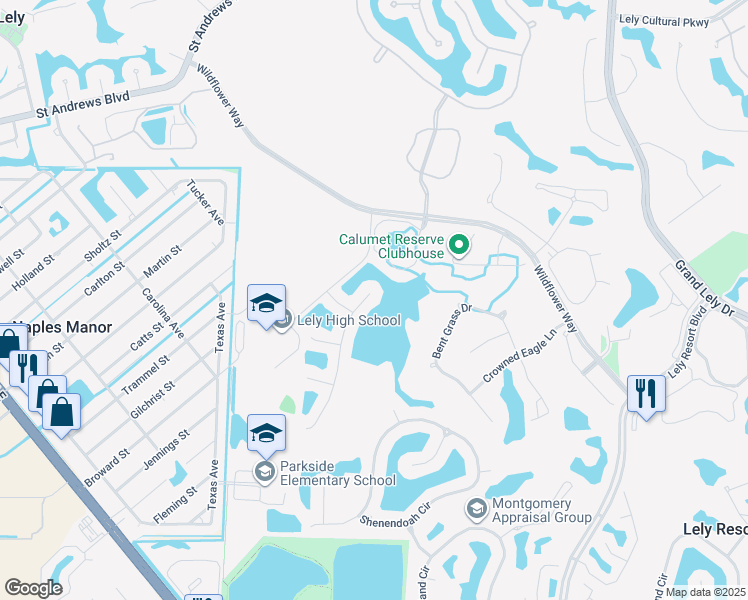 map of restaurants, bars, coffee shops, grocery stores, and more near 6172 Dogleg Drive in Naples