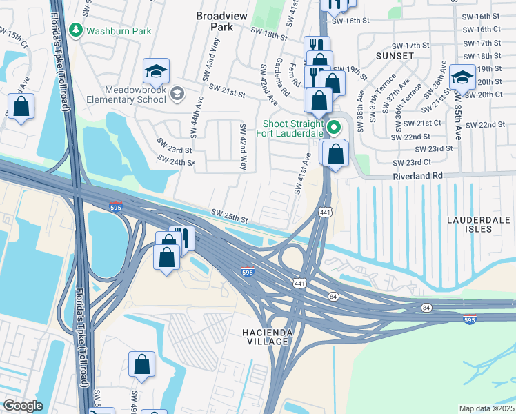 map of restaurants, bars, coffee shops, grocery stores, and more near 16 Lazy Lake Mobile Home Park in Fort Lauderdale