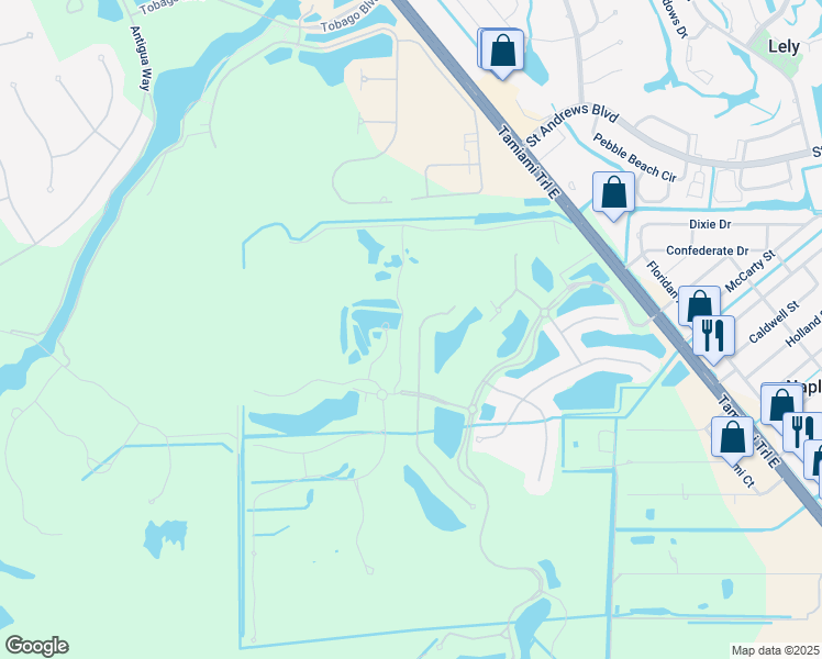map of restaurants, bars, coffee shops, grocery stores, and more near 9471 Piacere Way in Naples