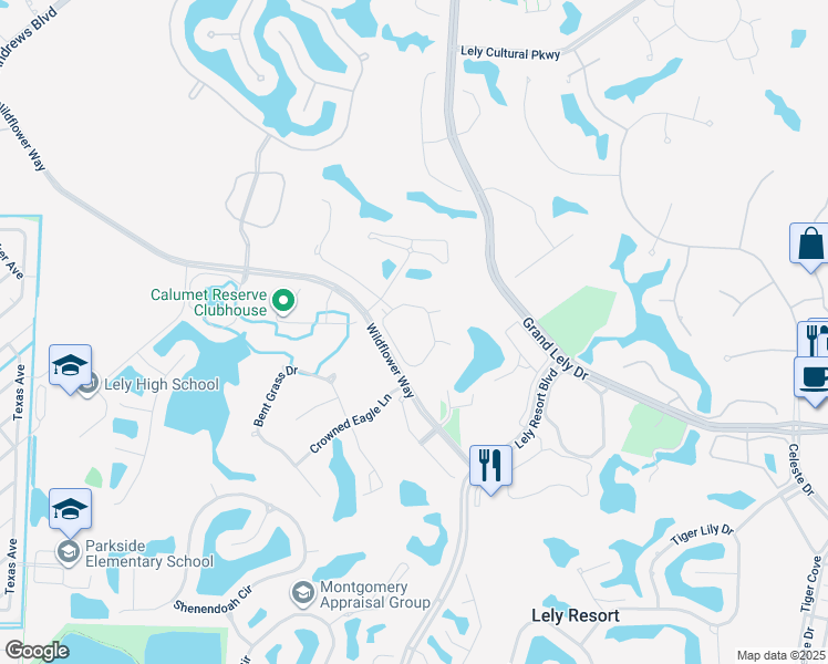 map of restaurants, bars, coffee shops, grocery stores, and more near 6666 Alden Woods Circle in Naples