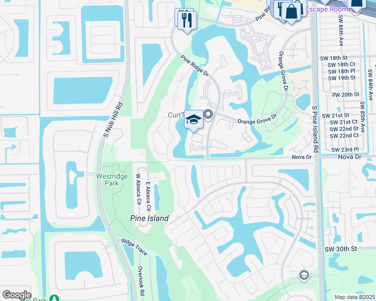 map of restaurants, bars, coffee shops, grocery stores, and more near 2315 El Cid Court in Davie
