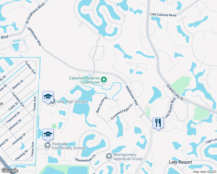 map of restaurants, bars, coffee shops, grocery stores, and more near 6623 Castlelawn Place in Naples
