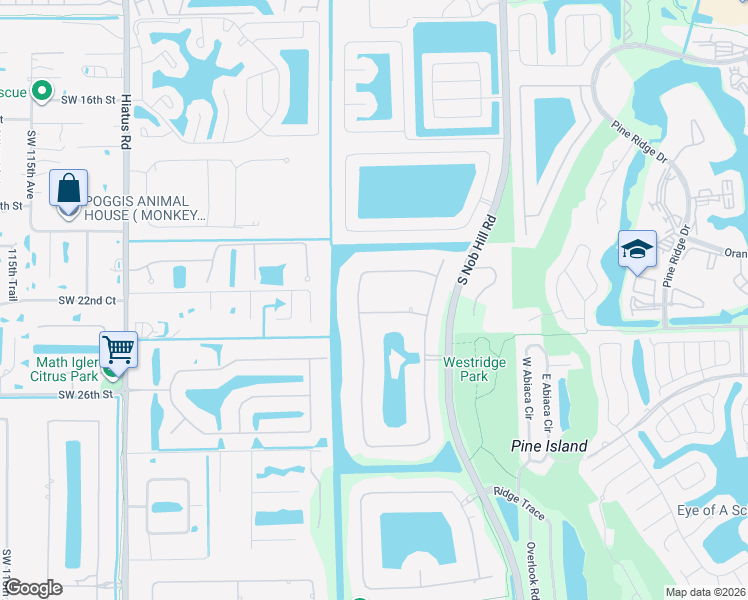 map of restaurants, bars, coffee shops, grocery stores, and more near 10435 Southwest 23rd Court in Davie