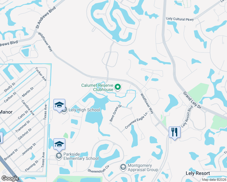 map of restaurants, bars, coffee shops, grocery stores, and more near 6569 Castlelawn Place in Naples