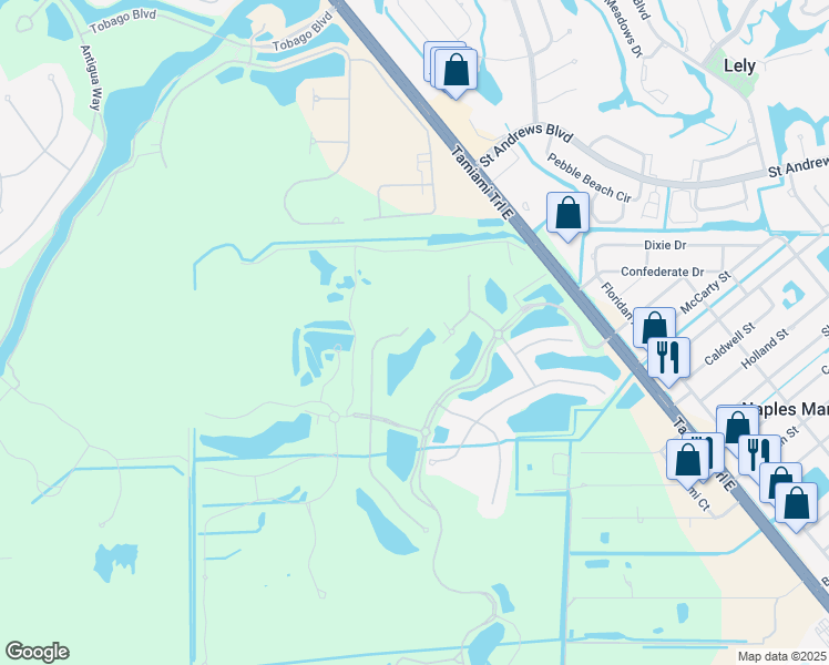 map of restaurants, bars, coffee shops, grocery stores, and more near 9522 Piacere Way in Naples