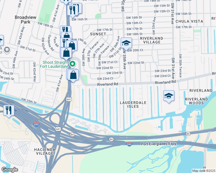 map of restaurants, bars, coffee shops, grocery stores, and more near 2406 Nassau Lane in Fort Lauderdale