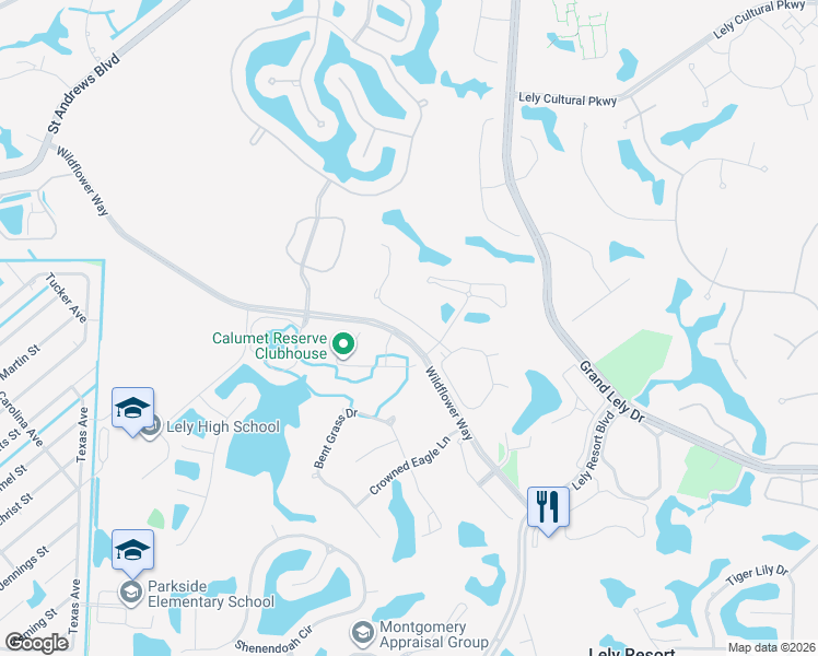 map of restaurants, bars, coffee shops, grocery stores, and more near 6485 Caldecott Drive in Naples