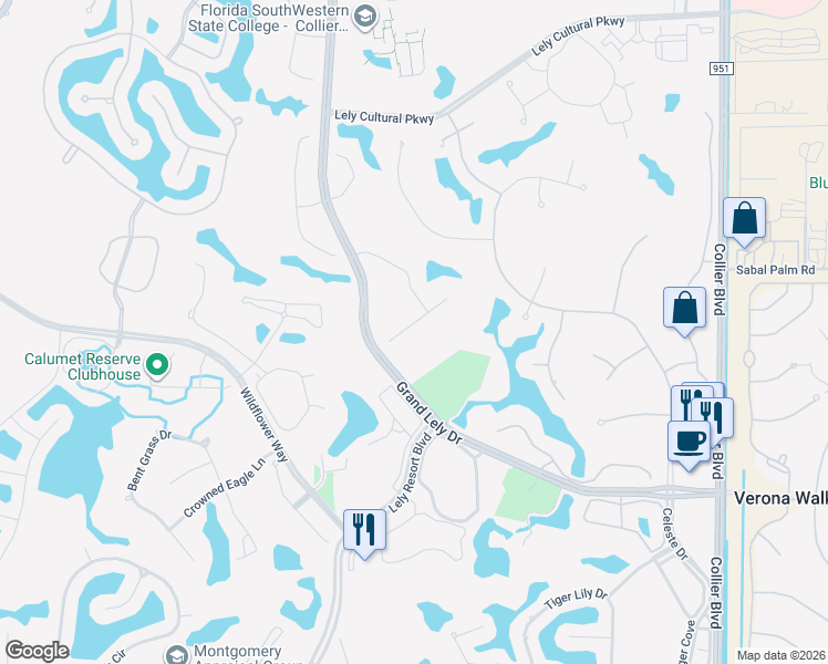 map of restaurants, bars, coffee shops, grocery stores, and more near 7864 Valencia Court in Naples