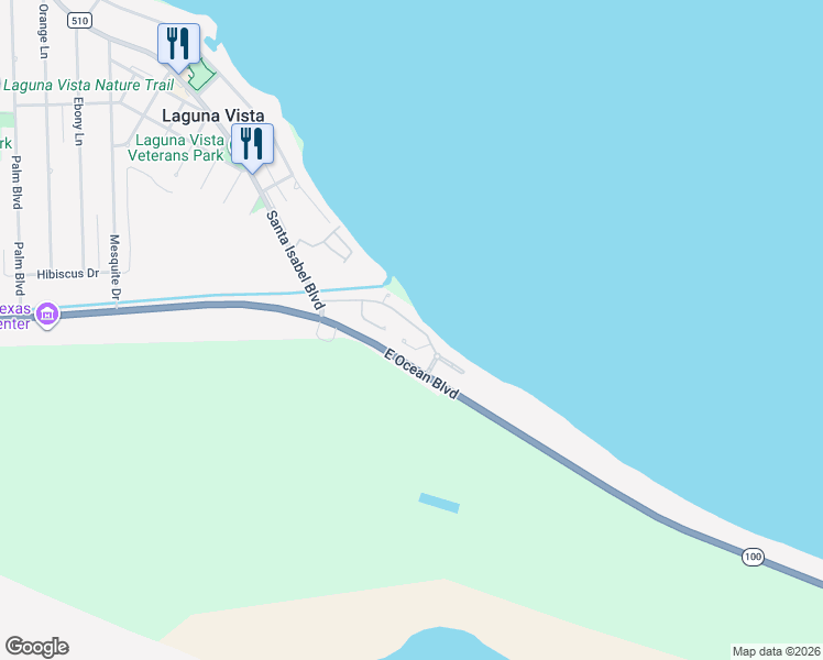 map of restaurants, bars, coffee shops, grocery stores, and more near 130 Oleander in Laguna Vista