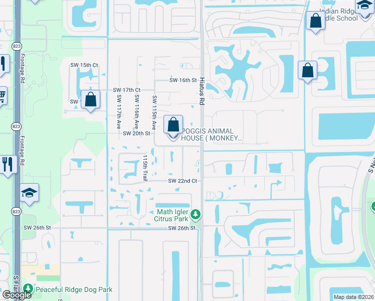 map of restaurants, bars, coffee shops, grocery stores, and more near 11325 Earnest Boulevard in Davie