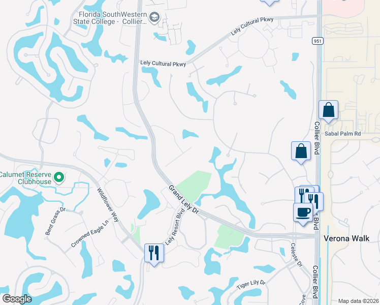 map of restaurants, bars, coffee shops, grocery stores, and more near 7812 Valencia Court in Naples
