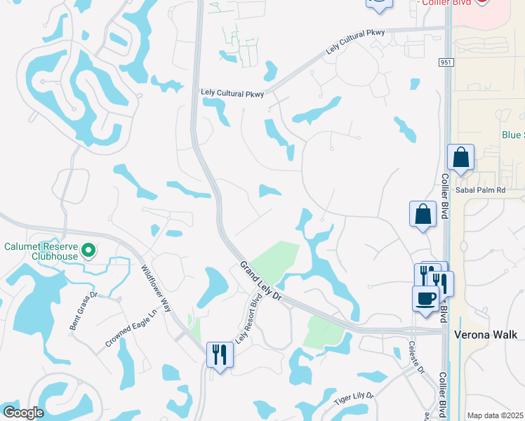 map of restaurants, bars, coffee shops, grocery stores, and more near 7845 Ashton Road in Naples