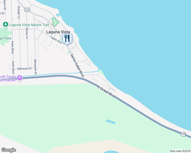 map of restaurants, bars, coffee shops, grocery stores, and more near 126 Oleander in Laguna Vista