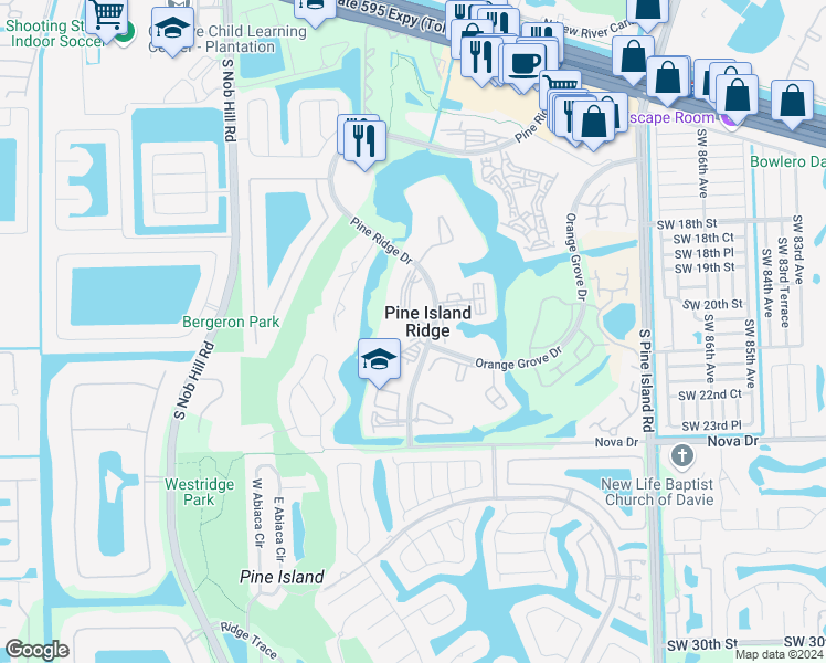 map of restaurants, bars, coffee shops, grocery stores, and more near 1931 Sabal Palm Drive in Fort Lauderdale