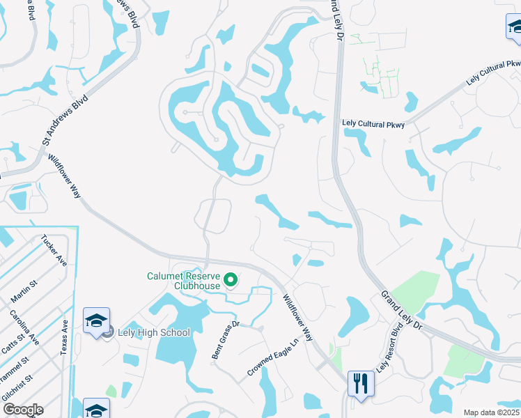 map of restaurants, bars, coffee shops, grocery stores, and more near 6614 Caldecott Drive in Naples