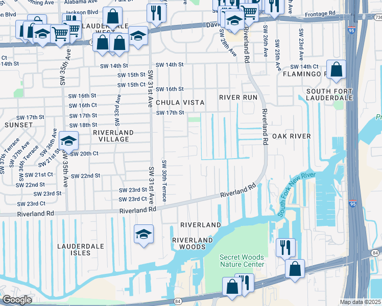 map of restaurants, bars, coffee shops, grocery stores, and more near 1954 Southwest 29th Avenue in Fort Lauderdale