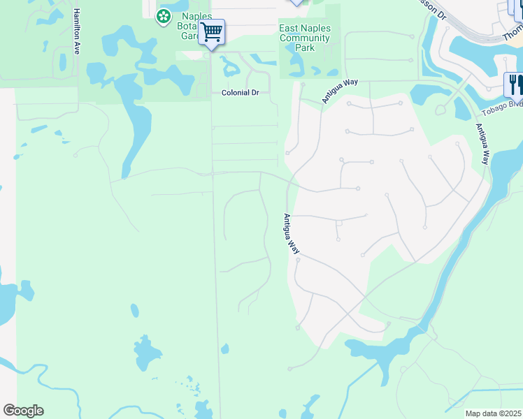 map of restaurants, bars, coffee shops, grocery stores, and more near 3212 Woodside Avenue in Naples