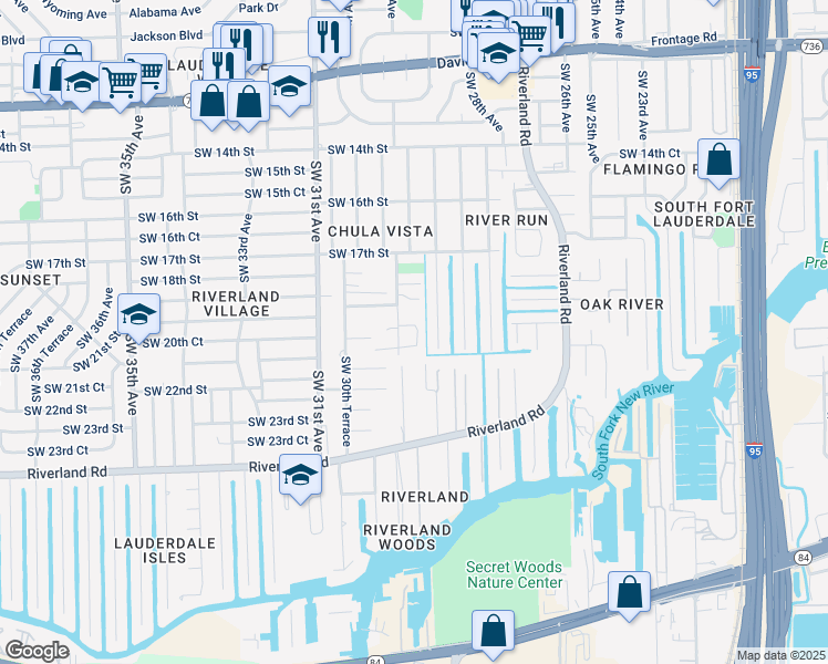 map of restaurants, bars, coffee shops, grocery stores, and more near 1954 Southwest 29th Avenue in Fort Lauderdale