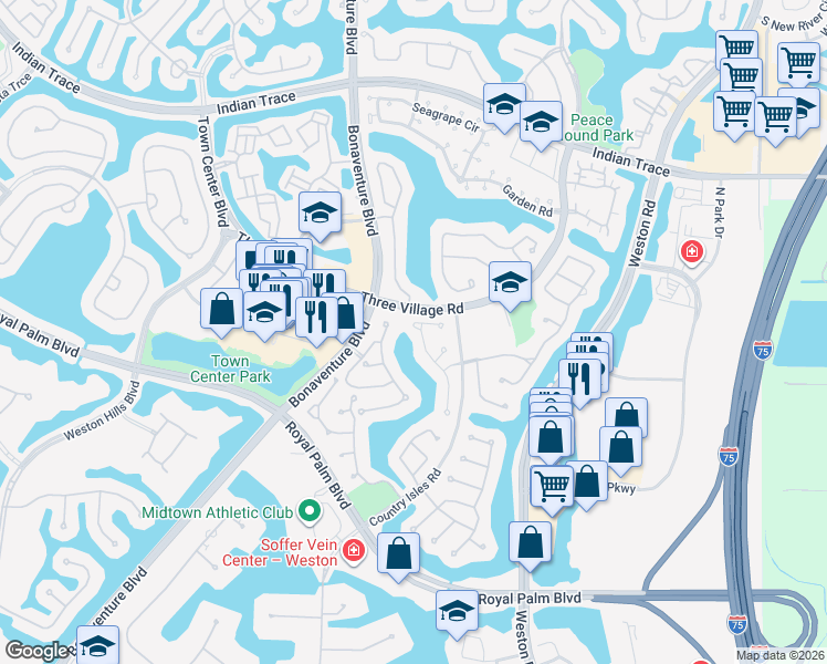 map of restaurants, bars, coffee shops, grocery stores, and more near 1979 Sacramento in Weston