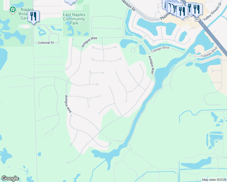 map of restaurants, bars, coffee shops, grocery stores, and more near 6246 Lightbourn Way in Naples