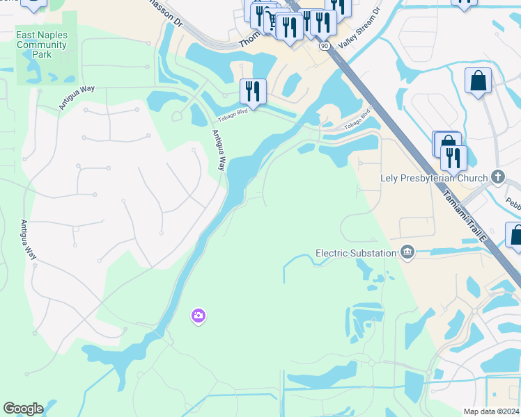 map of restaurants, bars, coffee shops, grocery stores, and more near Unnamed Road in Naples