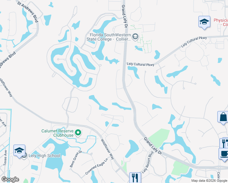 map of restaurants, bars, coffee shops, grocery stores, and more near 7716 Cottesmore Drive in Naples