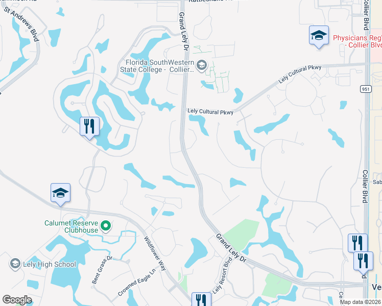 map of restaurants, bars, coffee shops, grocery stores, and more near 7680 Sussex Court in Naples