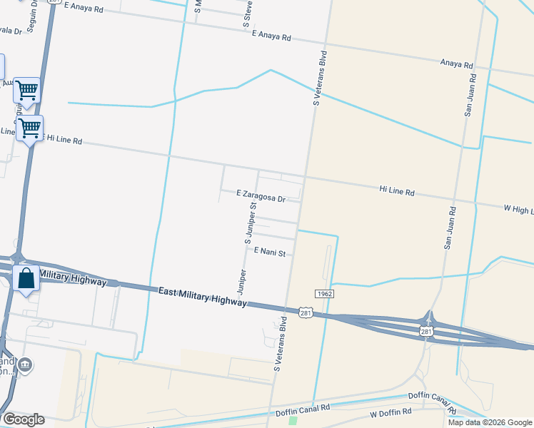 map of restaurants, bars, coffee shops, grocery stores, and more near 1310 Wayne Street in Pharr